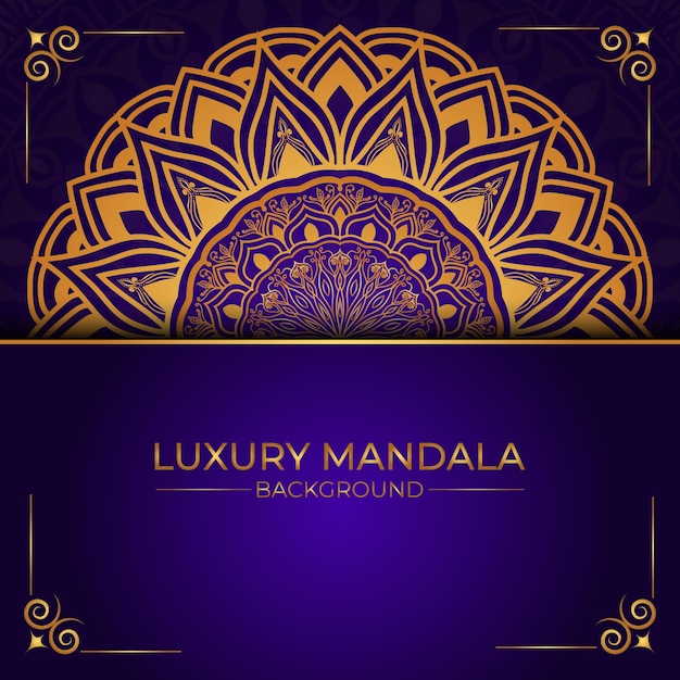 Luxury Royal Golden Mandala Background With Borders For Invitation And Wedding Card