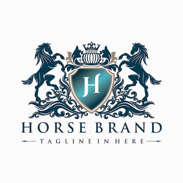 Luxury royal horse logo design