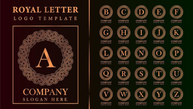 Vector luxury royal letter set vintage golden logo template vector