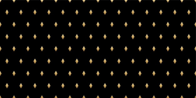 Luxury seamless pattern gold diamonds on a black background vector geometric minimal pattern