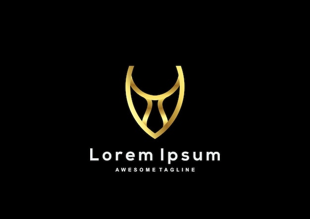 Luxury shield gold color logo template