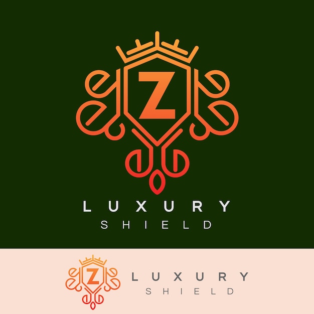 luxury shield initial Letter Z Logo design