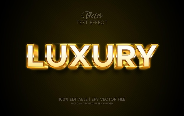 Vector luxury shiny golden style editable text effect