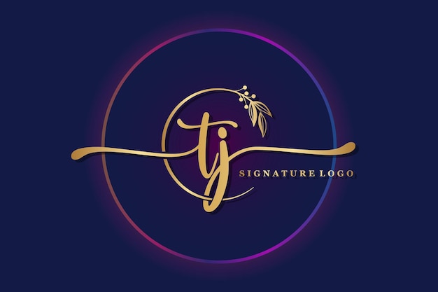 Luxury signature logo design initial tj Handwriting vector logo design illustration image