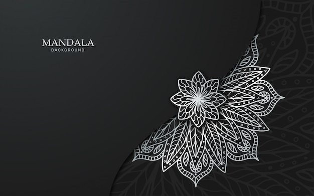 Luxury silver mandala background