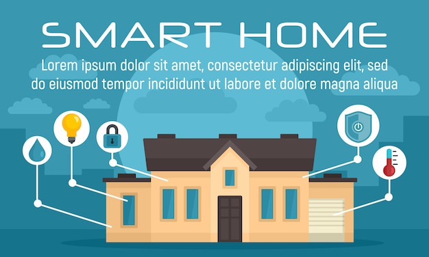 Luxury smart home concept banner