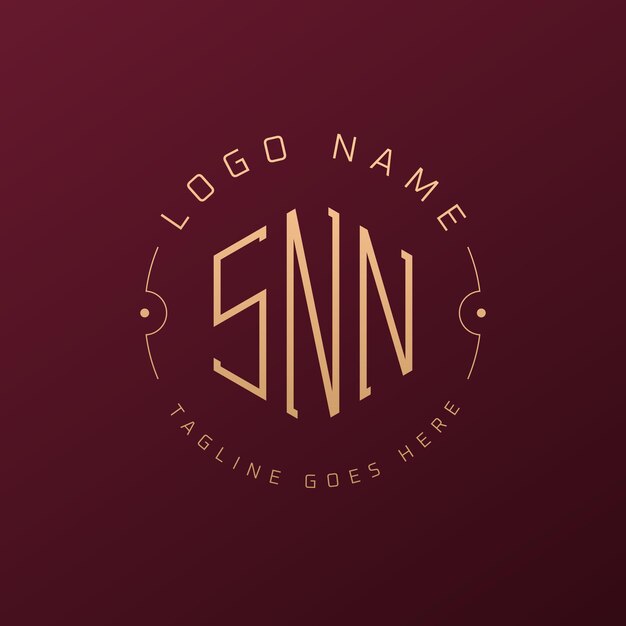 Luxury SNN Logo Design Elegant Letter SNN Monogram Logo Minimalist Polygon SNN Logo Design Template