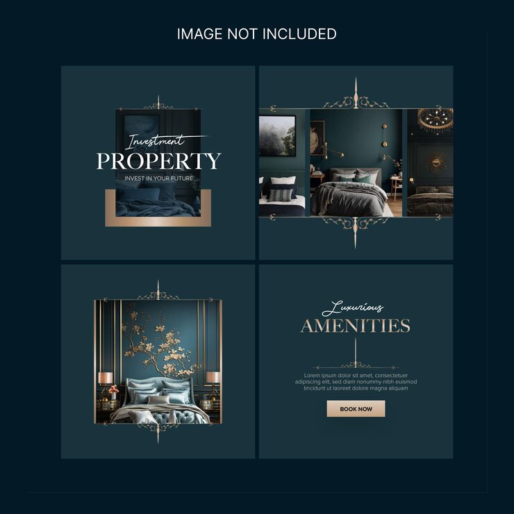 Vector luxury social media post for real estate business