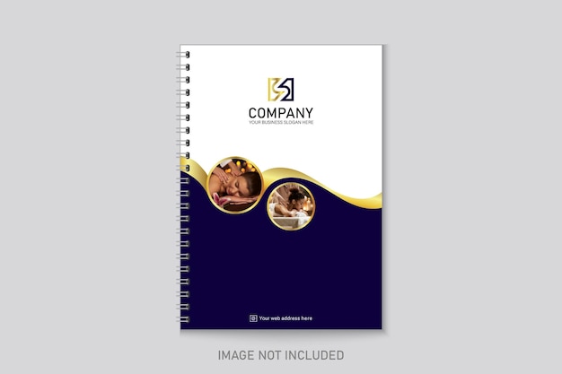 Luxury Spa massage creative Notebook cover design template.