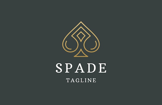 Luxury spade line logo icon design template flat vector