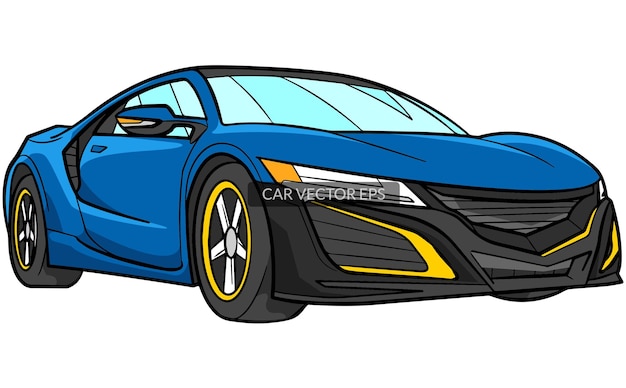 Luxury Street Racing Car Vector Illustration