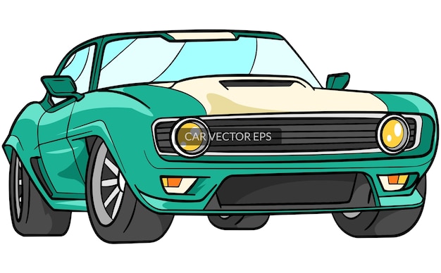 Luxury Street Racing Car Vector Illustration