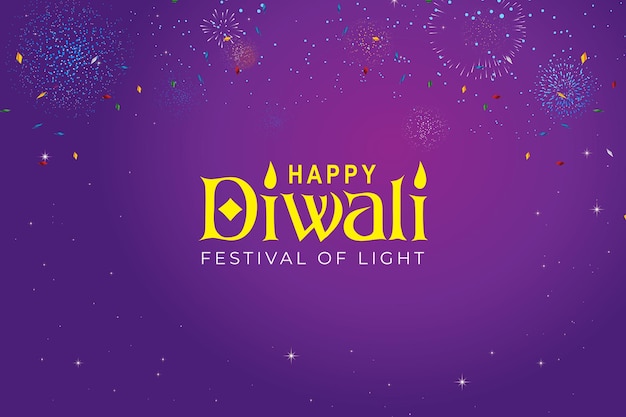 Роскошный стиль Happy Diwali реалистичный фестиваль огней Happy Diwali текстовый фон