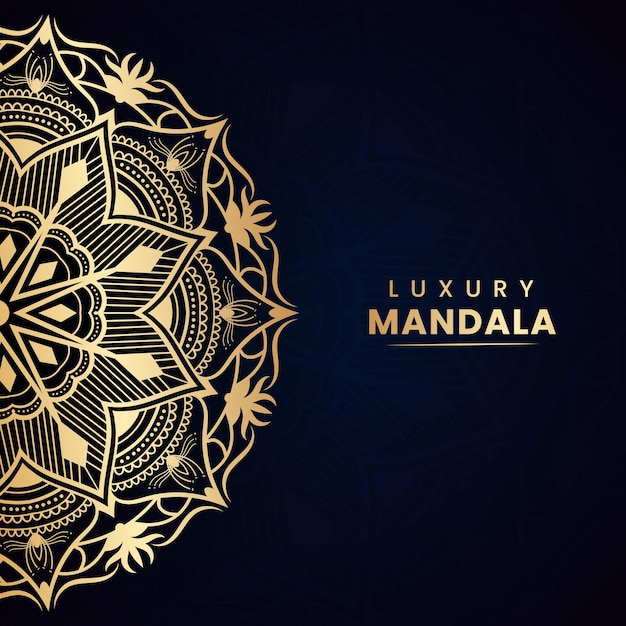 Luxury stylish mandala background pattern design with gold color