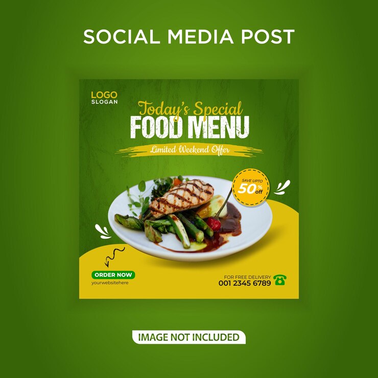 Luxury super fresh food menu social media banner