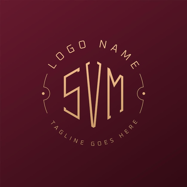Luxury SVM Logo Design Elegant Letter SVM Monogram Logo Minimalist Polygon SVM Logo Design Template