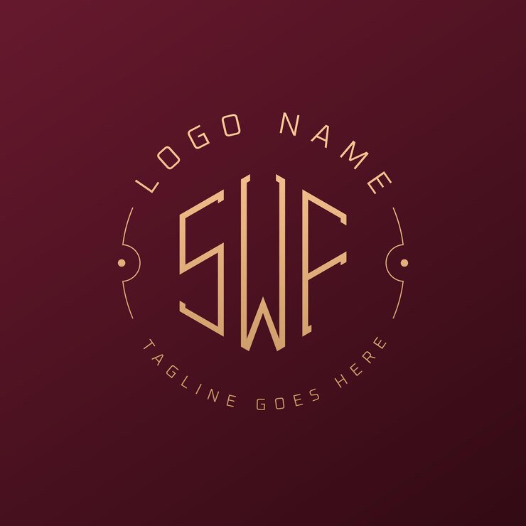 Vector luxury swf logo design elegant letter swf monogram logo minimalist polygon swf logo design template