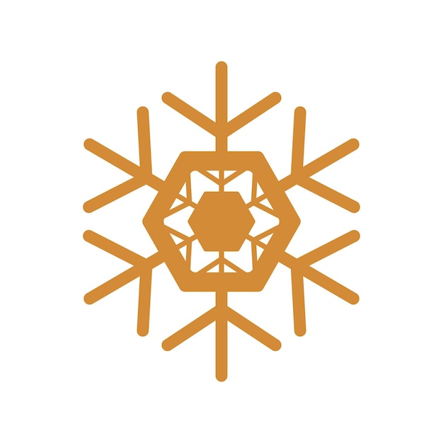 単純な幾何学的な雪粒の豪華なシンボル ボホースタイルのクリスマスのシンボル 白い背景に分離された祝いの新年のベクトルアイコン