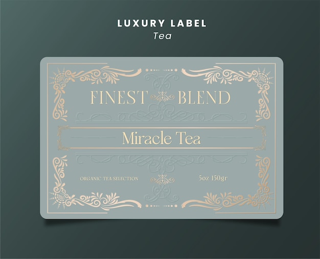 Vector luxury tea label