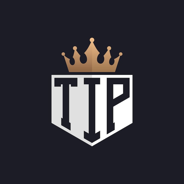 luxury tip logo with crown elegant initials tip letter logo for exclusive brands letter tip monogram for highend businesses