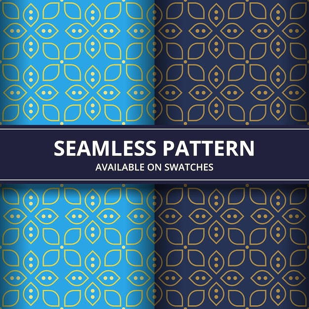 Luxury traditional indonesia batik seamless pattern background wallpaper in classic style. set in blue color