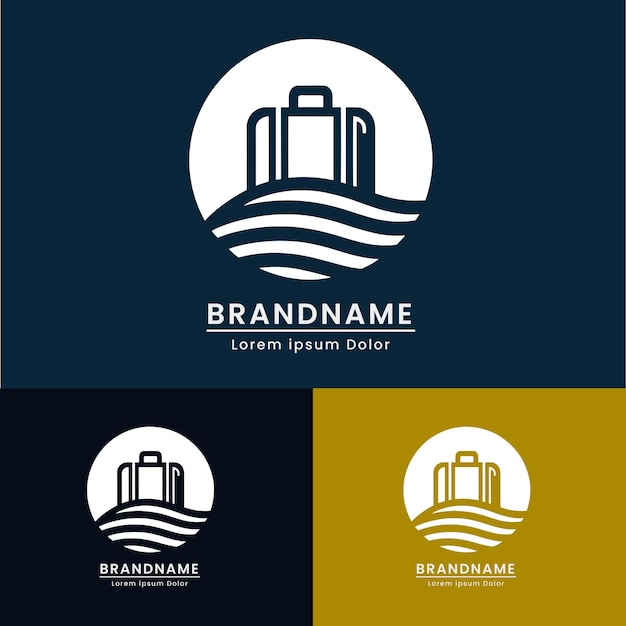 Luxury Travel logo design with Luggage dan circle solid modern style