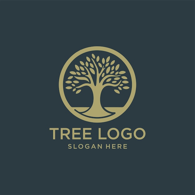 luxury tree logo design template