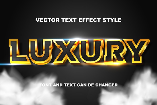 Luxury typography golden style editable text effect font template dark gold lettering background