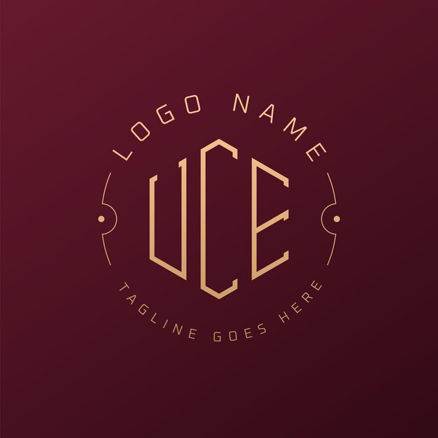 luxury uce logo design elegant letter uce monogram logo minimalist polygon uce logo design template