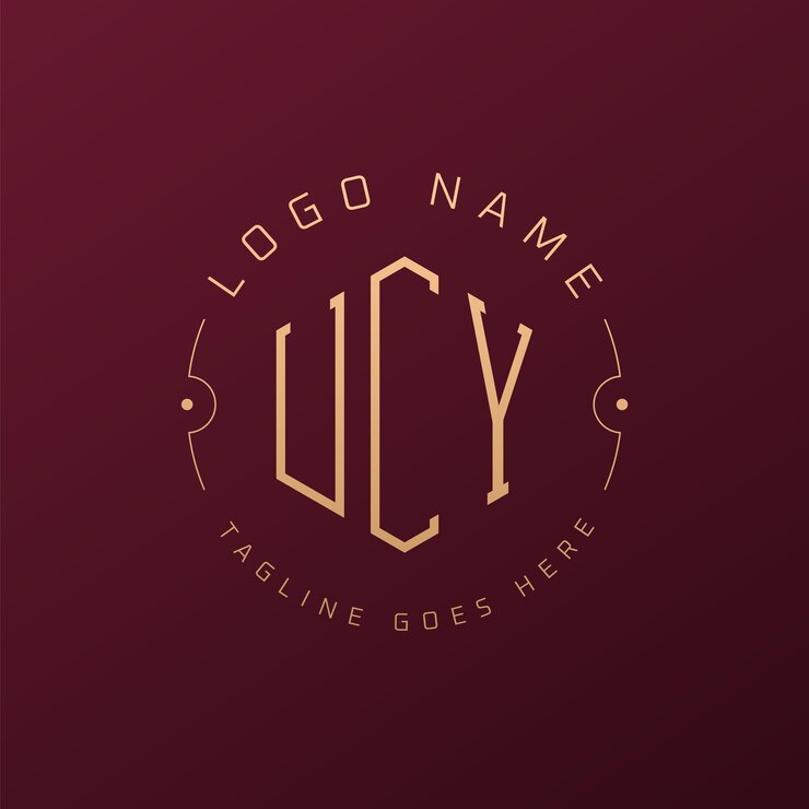 Vector 럭셔리 ucy 로고 디자인 우아한 글자 ucy 모노그램 로고 미니멀리스트 다각형 ucy 로그 디자인 템플릿