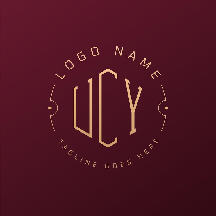 Vector 럭셔리 ucy 로고 디자인 우아한 글자 ucy 모노그램 로고 미니멀리스트 다각형 ucy 로그 디자인 템플릿