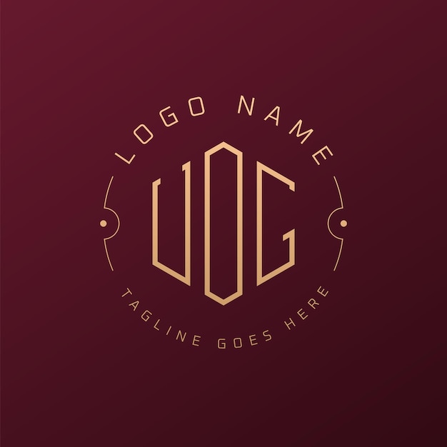 luxury uog logo design elegant letter uog monogram logo minimalist polygon uog logo design template