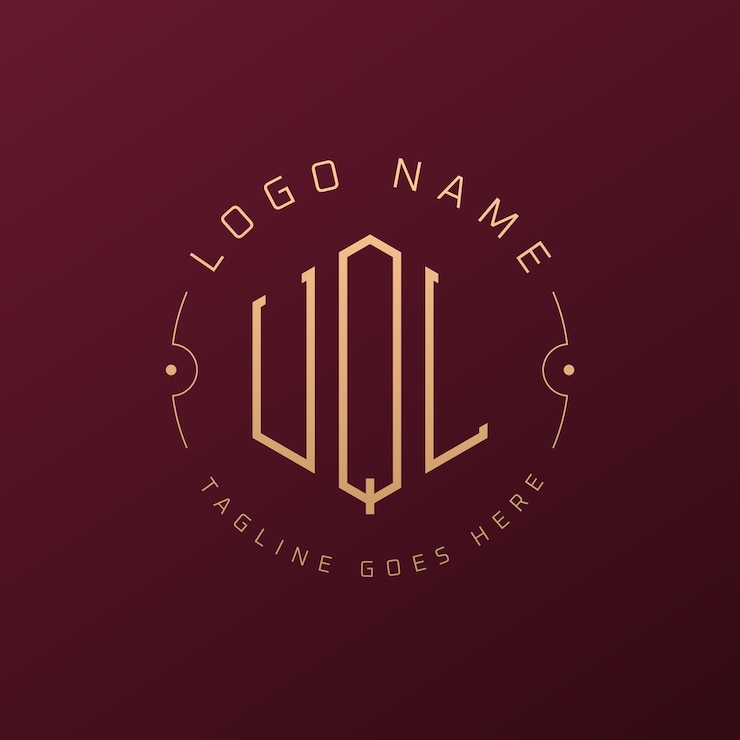Vector 고급스러운 uql 로고 디자인 우아한 글자 uql 모노그램 로고 미니멀리즘 다각형 uql 로그 디자인 템플릿
