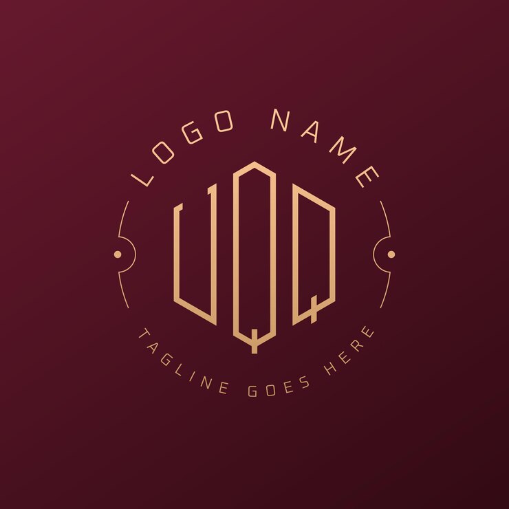Vector 럭셔리 uqq 로고 디자인 우아한 글자 uqq 모노그램 로고 미니멀리즘 다각형 uqq로고 디자인 템플릿