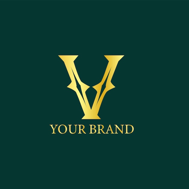 Vettore modello di progettazione del logo luxury v