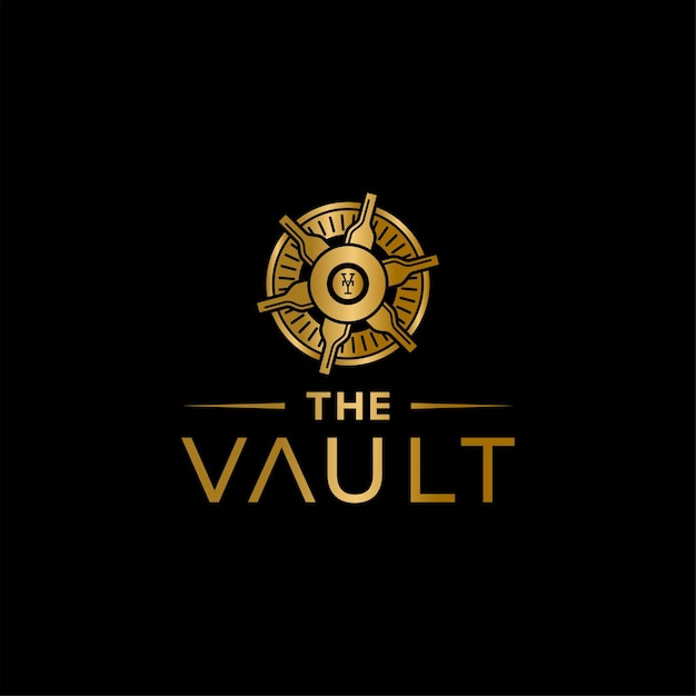 Luxury the vault wine bank logo design