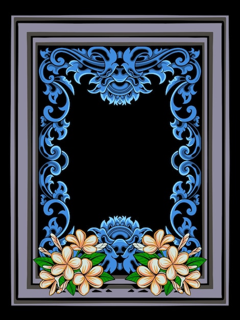 Вектор Роскошная векторная поздравительная открытка винтажный ретро-гравированный орнамент с цветным редактируемым франжипани фл