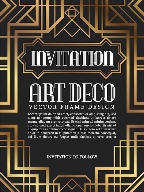 Luxury vintage frame art deco style.