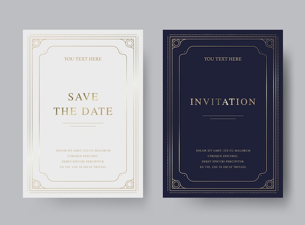 Luxury vintage golden  invitation card template