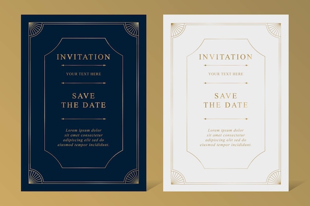 Premium Vector | Luxury vintage golden vector invitation card template with multi  color backgrounds