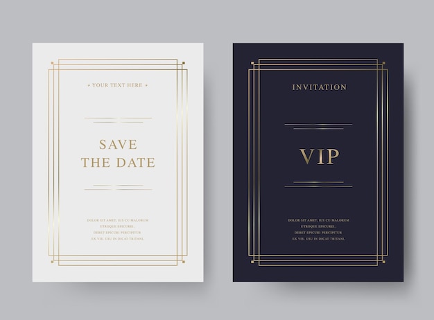 Luxury vintage golden vector invitation card template