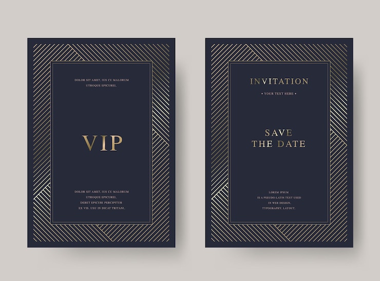 Vector luxury vintage golden vector invitation card template