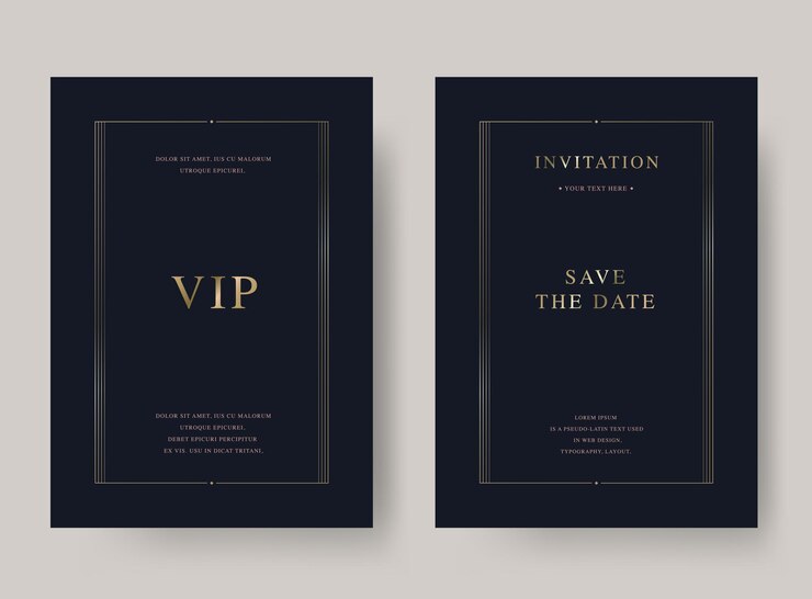 Vector luxury vintage golden vector invitation card template