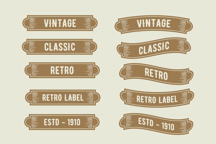 Vector luxury vintage label frame ribbon design collection