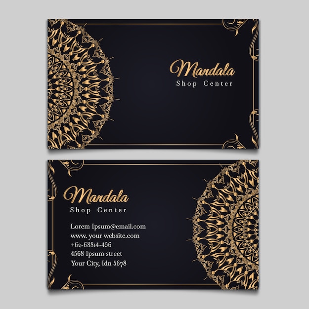 Luxury vintage mandala element wedding card set