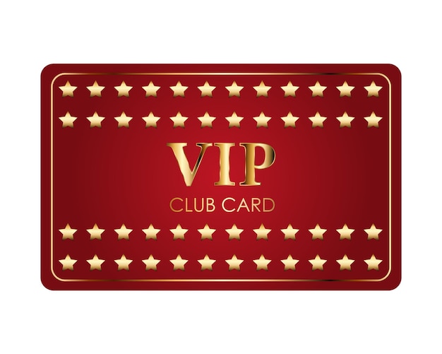 Vector luxury vip club card with golden elements srats and red background