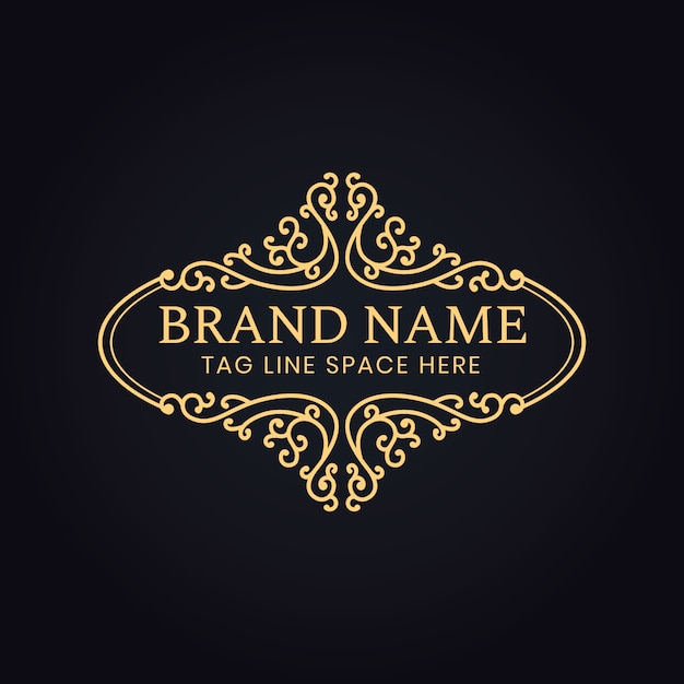 Luxury vip logo for your brand with floral decoration