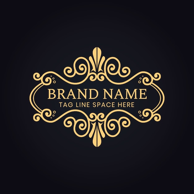 Vector luxury vip logo for your brand with floral decoration