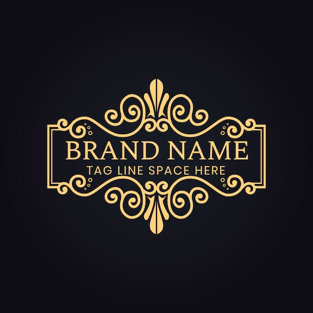 luxury vip logo for your brand with floral decoration