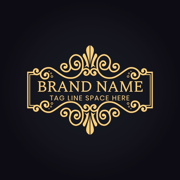 Luxury vip logo for your brand with floral decoration